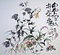 水墨画「白雲深処掩柴扉」