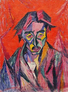 赤い目の自画像