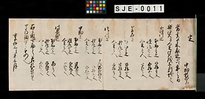 定（人馬賃銭割増ニ付奥州道中畑新田宿よりの賃銭）