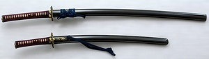 黒蝋色塗鞘大小拵［重要刀装具］