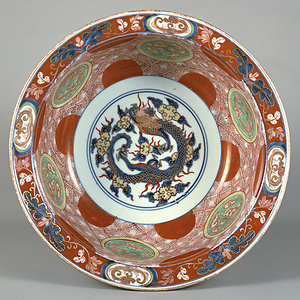 色絵 赤玉雲龍文 鉢