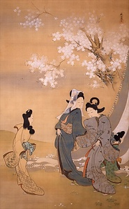 桜下美人図