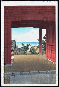 版画「房州浜荻多門寺」