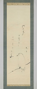 烏の自画賛「門の木の阿房烏も初声ぞ　烏も一茶」