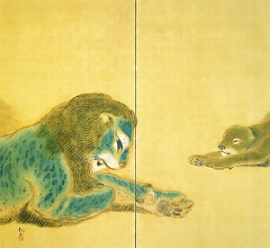 獅子図屏風 ししずびょうぶ
