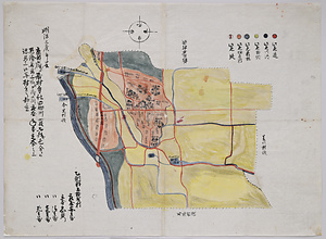 乙訓郡上植野村惣絵図面