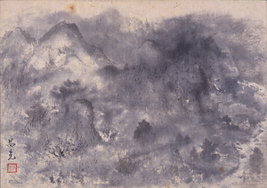 夏山烟雨図