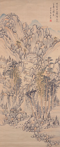 春景山水図