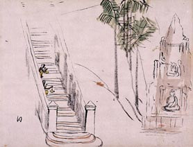 「印度旅行スケッチ帳」より　蘭貢所見