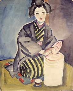 手をあぶる女