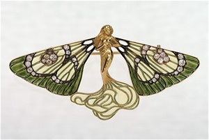 ブローチ　翼のある風の精