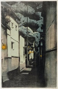 「大阪風景」より　浮世小路(月夜)