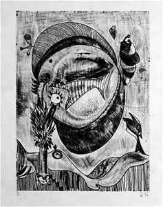 瑛九・銅版画　「SCALE II」より 61.朝