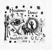瑛九・銅版画　「SCALE III」より 276.MALGRADA DIABLO扉絵−右