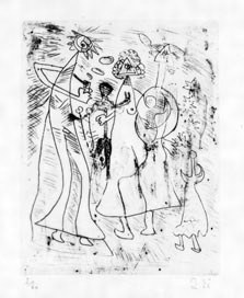 瑛九・銅版画　「SCALE IV」より 125.おしゃべり