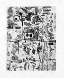 瑛九・銅版画　「SCALE V」より 234.街の目