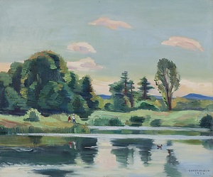 池畔夏景　