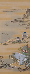 関羽・山水図