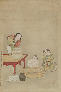 元信／唐子遊図 