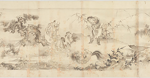 顔輝／釈迦三尊十六羅漢図 