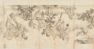 顔輝／釈迦三尊十六羅漢図 