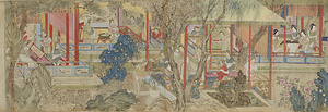 仇英／美人春遊図外 