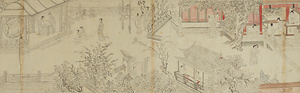 仇英／美人春遊図外 