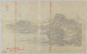 黄鶴／秋林茅屋図 