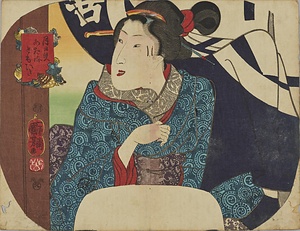 木版／月日貝アタル友引 団扇絵 