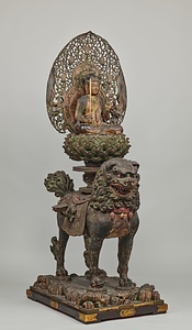 文殊菩薩騎獅像および侍者立像 もんじゅぼさつきしぞうおよびじしゃりゅうぞう