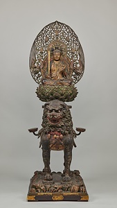 文殊菩薩騎獅像および侍者立像 もんじゅぼさつきしぞうおよびじしゃりゅうぞう