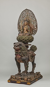文殊菩薩騎獅像および侍者立像 もんじゅぼさつきしぞうおよびじしゃりゅうぞう