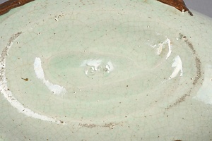 色絵鶴蓋物 ｢吉向｣印銘 いろえつるふたもの