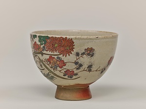 色絵四君子図茶碗  いろえしくんしずちゃわん