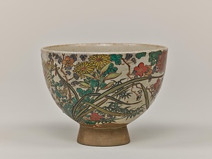 色絵四君子図茶碗 
