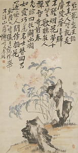 芍薬図軸