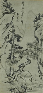 溪谷孤亭図 