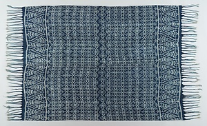 ヒンギ・カウル（肩衣） 藍地幾何形花文様