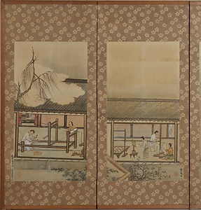 元信／養蚕図 