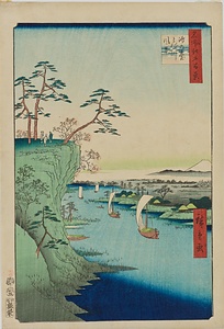 名所江戸百景・鴻の臺とね川風景