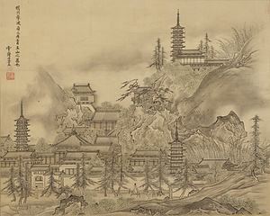 金山寺・育王山図（模本）