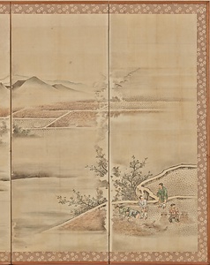 元信／四季耕作図 