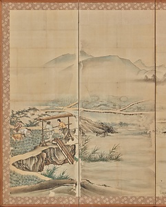 元信／四季耕作図 