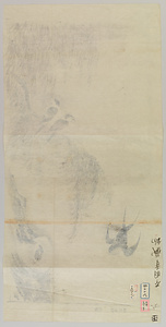 牧渓／柳ニ燕図 