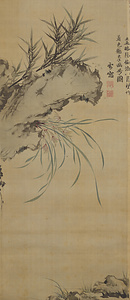 雪窓／蘭竹図 