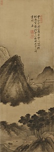 雨中楼閣図軸 うちゅうろうかくずじく