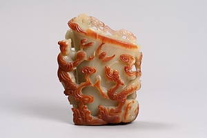 童子龍彫花挿