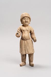 黄釉加彩胡人