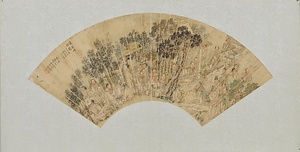 蘭亭修禊図扇面