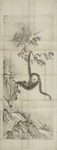 顔輝／松柏猿猴図 